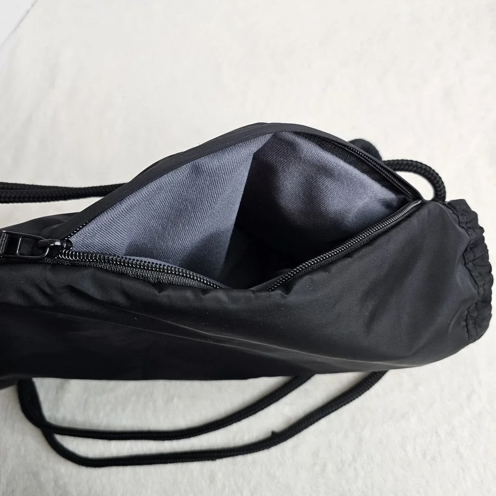 Adidas BlackDrawstring Cinch Sack Backpack ,Zipper pocket,  Sport,locker storage